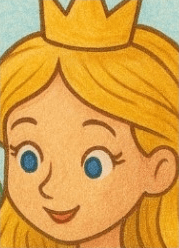 Fertiggestelltes kostenloses Ausmalbild einer Prinzessin